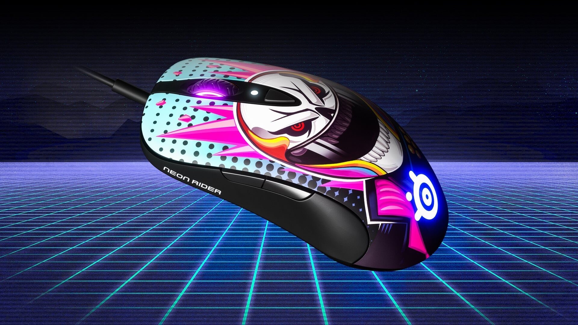 Thiết kế hoạ tiết của Chuột Chơi game SteelSeries Sensei Ten Neon Rider Edition (62528) (USB/RGB/NeonRider)